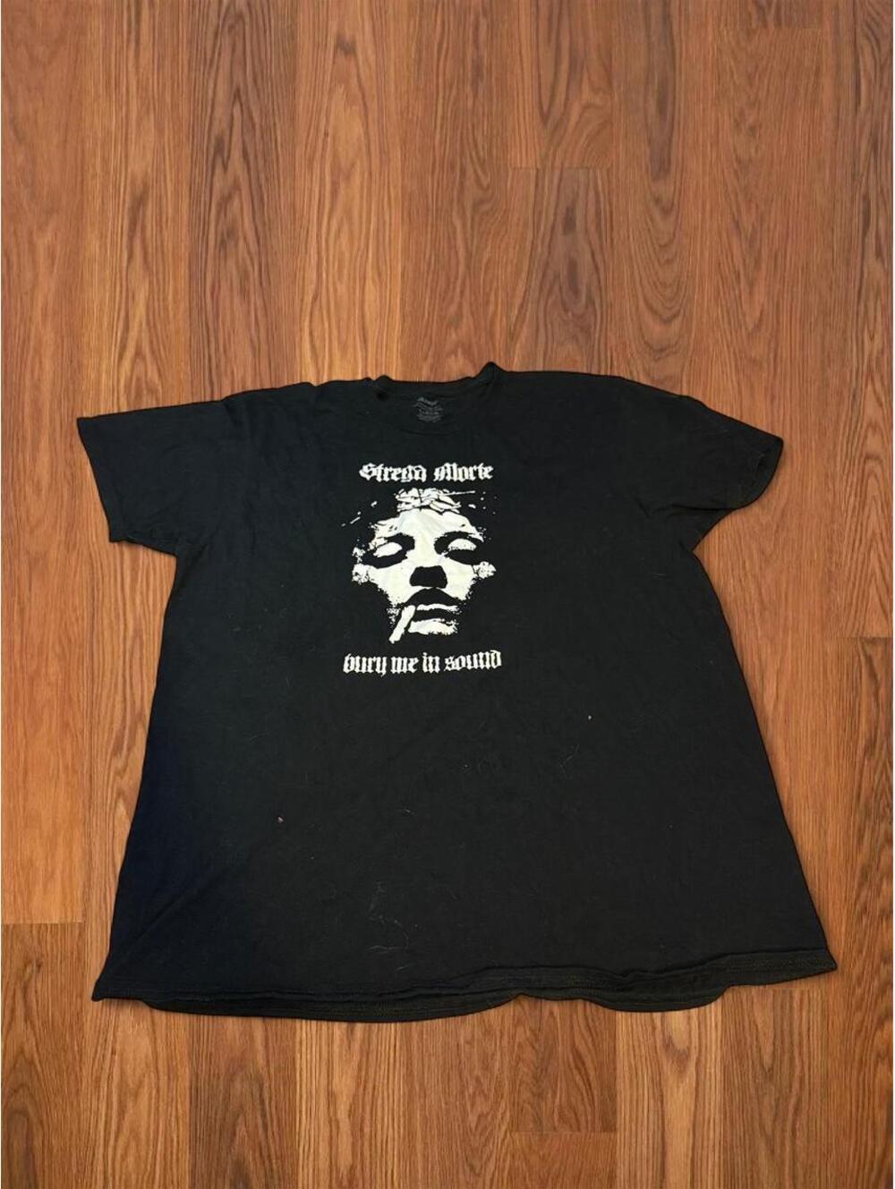Strega Morte Y2K Design Band tee Gildan Men's short sleeve Black Tshirt